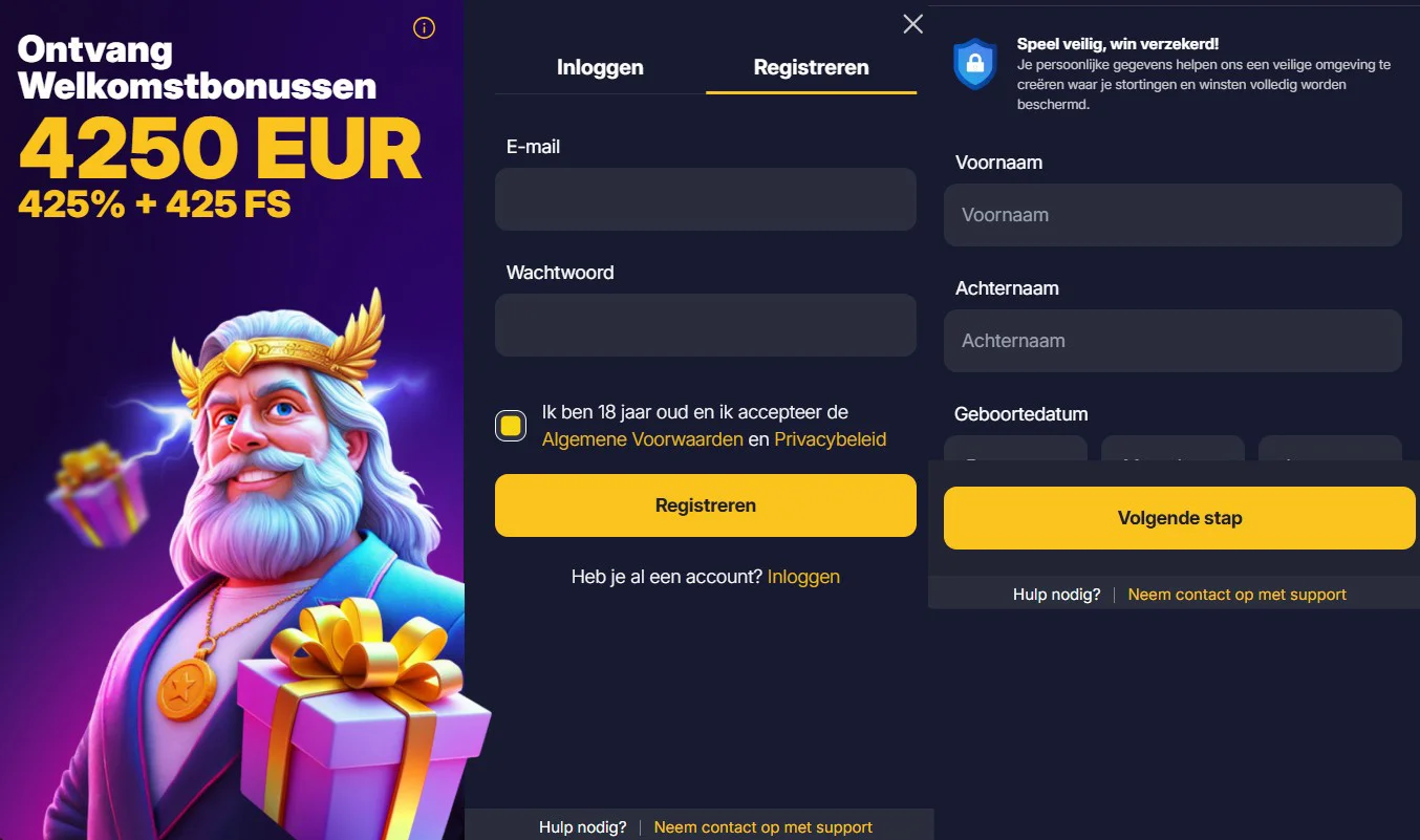 WinOlympia Casino Registratie en KYC